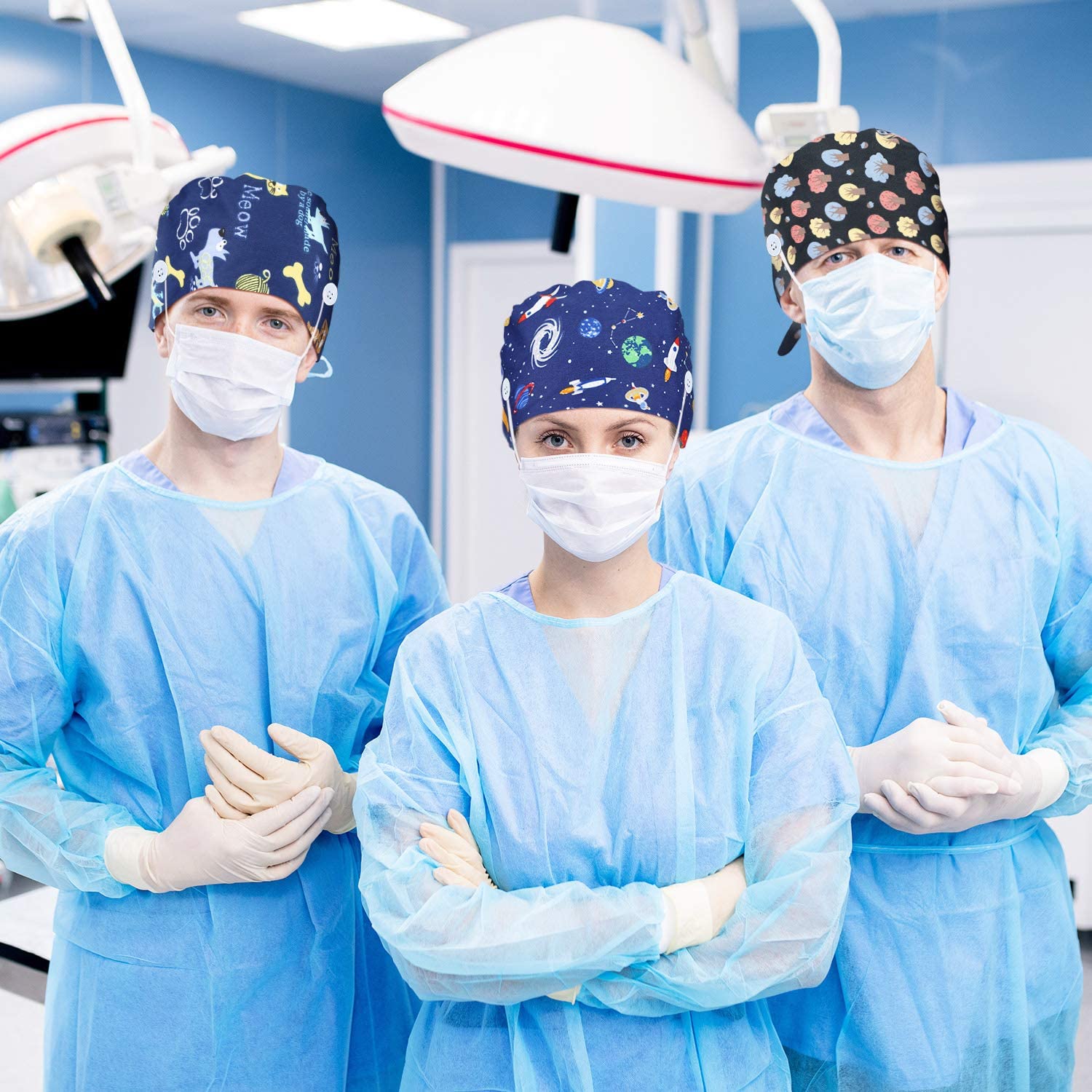 Flower Scrub Caps Medical Surg - Vet Tech Accessories review and price